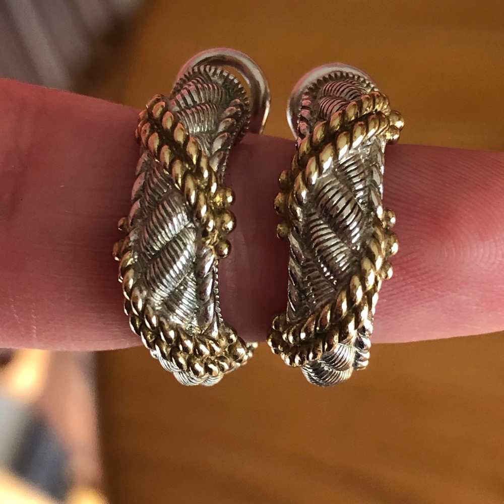 Judith Ripka Sterling Silver Hoop Earrings